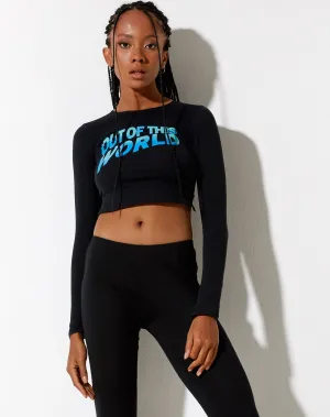 Baye Crop Top in Black Out Of This World