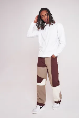 Brown Patchwork Skate Jeans