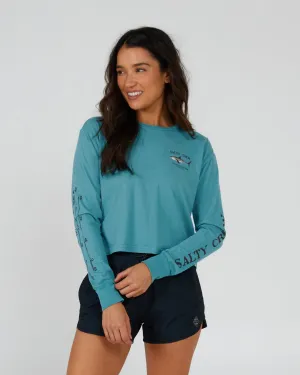 Bruce Sea Green L/S Crop Tee