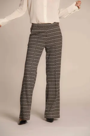 Easy Straight pantalone chino donna in jersey con pattern geometrico straight fit