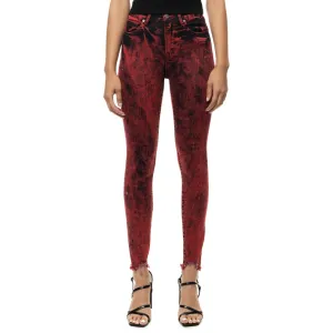 Over Dyed Fashion Denim Pants  -Retro Red